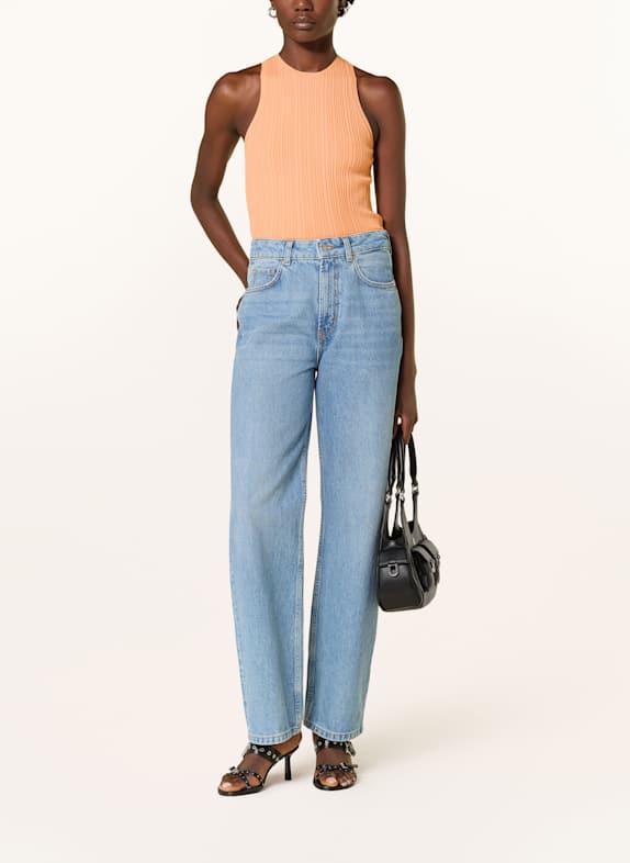 HUGO Top en maille SAREPLA ORANGE CLAIR