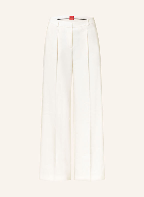 HUGO Marlenehose HALATI mit Leinen ECRU