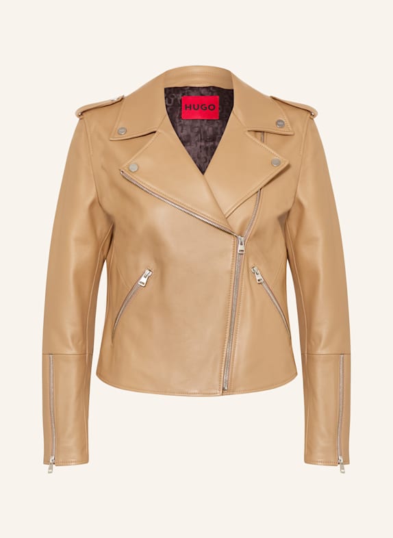 HUGO Lederjacke LUJANA BEIGE