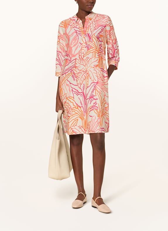 Smith & Soul Dress with 3/4 sleeves ECRU/ ORANGE/ FUCHSIA