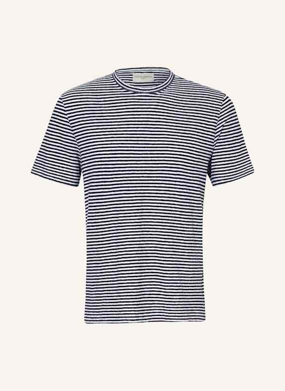Officine Générale T-Shirt mit Leinen DUNKELBLAU/ WEISS