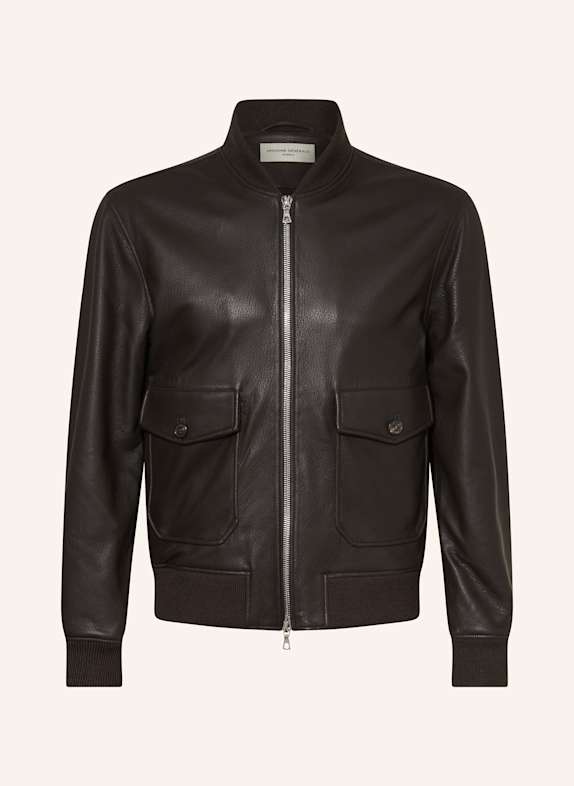 Officine Générale Lederjacke CARLO DUNKELBRAUN