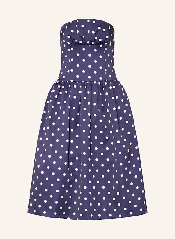 self-portrait Off-Shoulder-Kleid DUNKELLILA/ WEISS