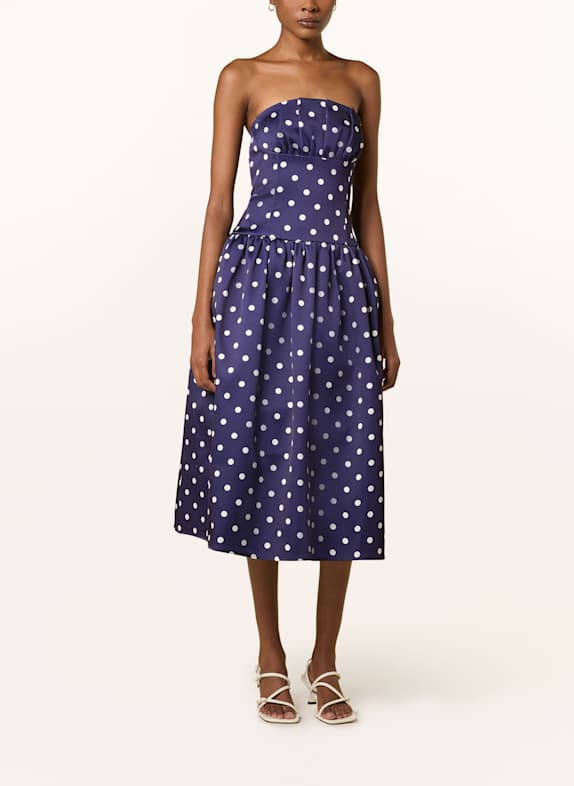 self-portrait Off-Shoulder-Kleid DUNKELLILA/ WEISS