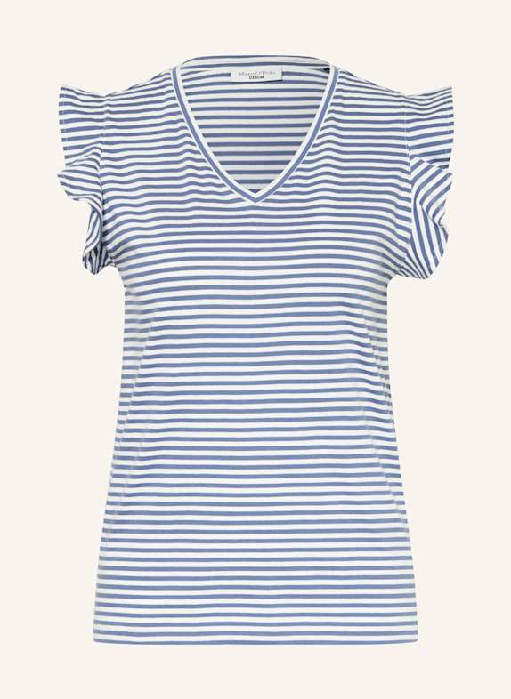 Marc O'Polo DENIM T-Shirt BLAU/ WEISS