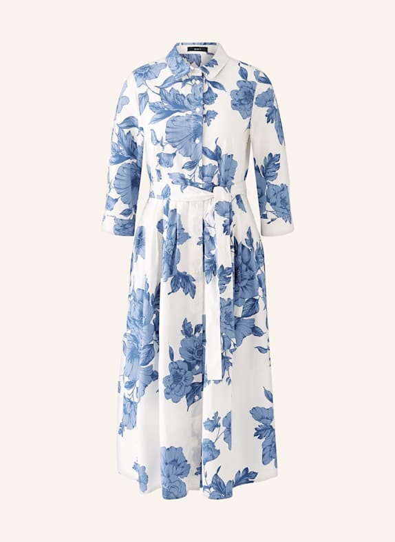 oui Hemdblusenkleid mit 3/4-Arm WEISS/ BLAU