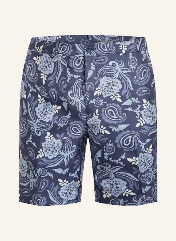 RALPH LAUREN PURPLE LABEL Seidenshorts DUNKELBLAU/ HELLBLAU/ WEISS