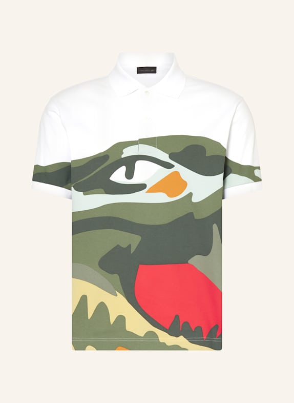 LACOSTE Piqué-Poloshirt WEISS/ GRÜN/ ROT