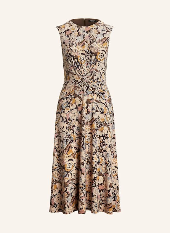 LAUREN RALPH LAUREN Jerseykleid DUNKELBRAUN/ HELLBRAUN/ HELLLILA