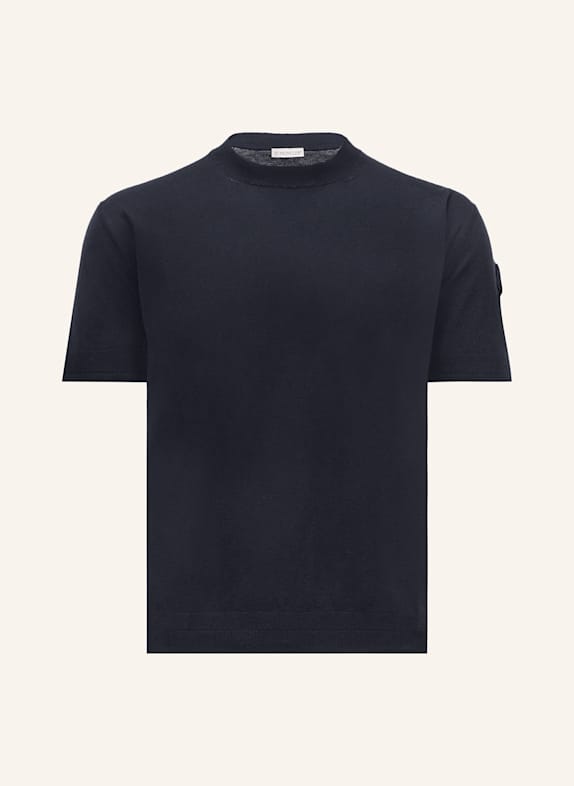 MONCLER Knit shirt with silk DARK BLUE