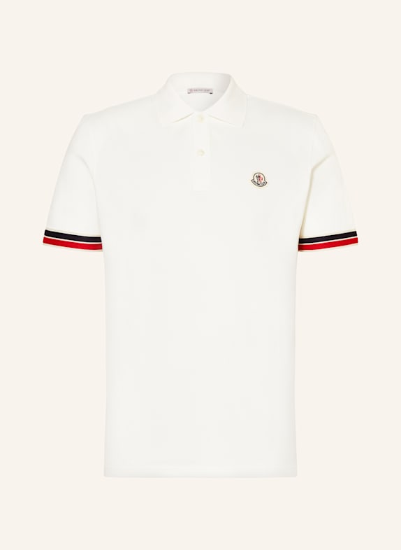 MONCLER Piqué polo shirt regular fit WHITE