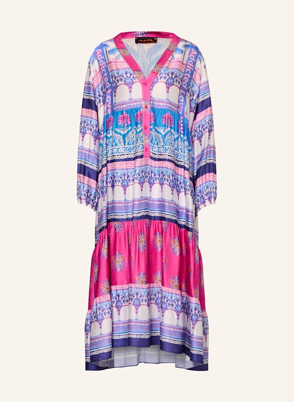 miss goodlife Satinkleid BLAU/ PINK/ WEISS
