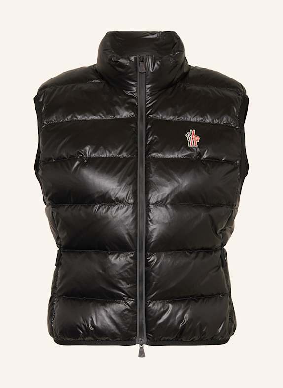 MONCLER GRENOBLE Daunenweste im Materialmix SCHWARZ