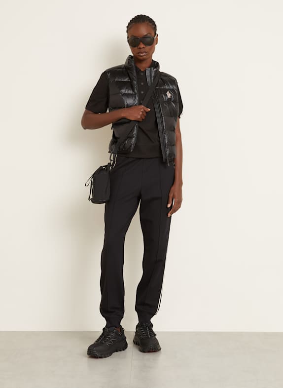 MONCLER GRENOBLE Daunenweste im Materialmix SCHWARZ