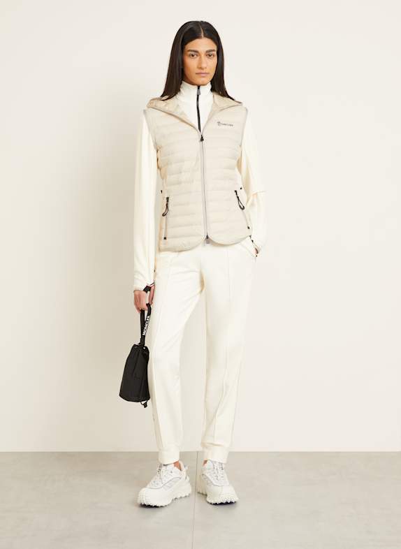 MONCLER GRENOBLE Doudoune légère en mélange de matières CRÈME