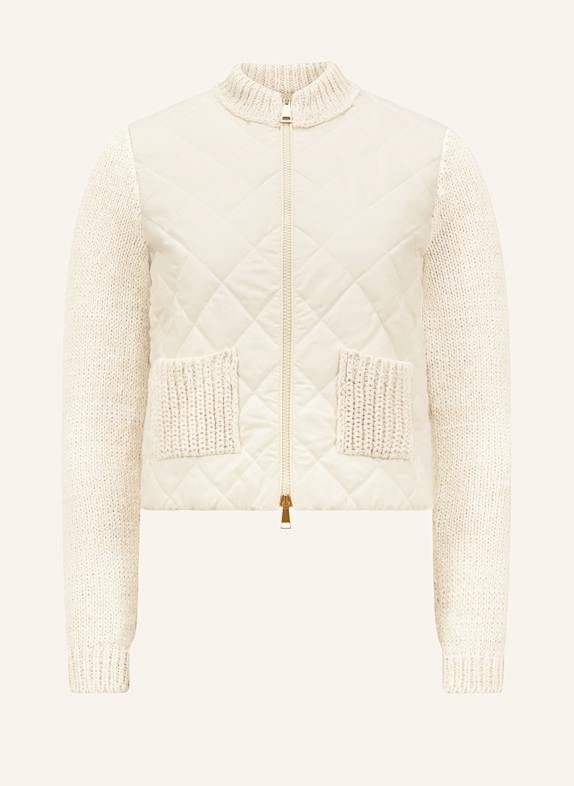 MONCLER Steppjacke in Materialmix ECRU