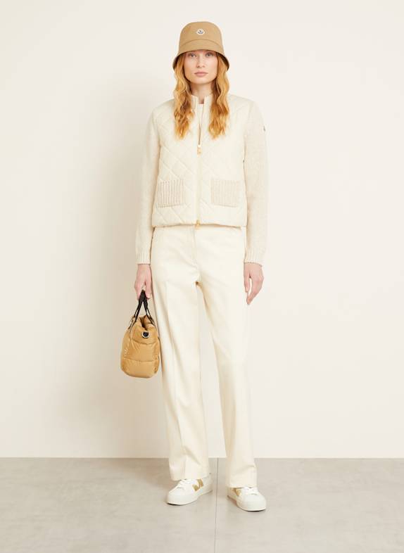 MONCLER Steppjacke in Materialmix ECRU