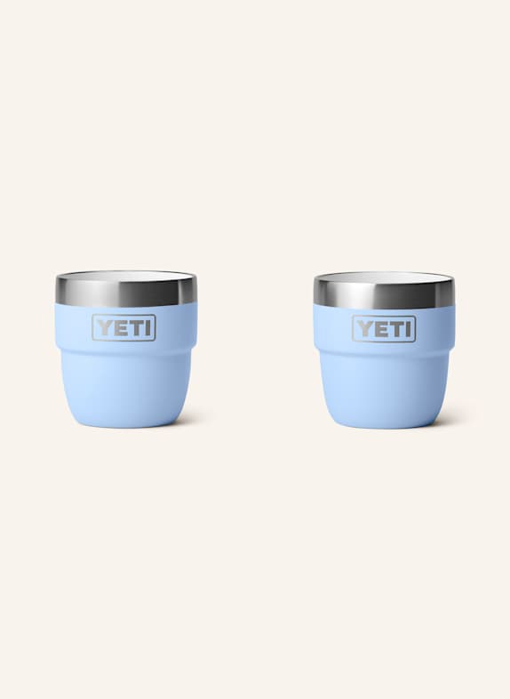 YETI set of 2 stackable espresso cups RAMBLER® LIGHT BLUE/ SILVER