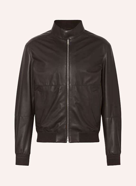 ZEGNA Lederblouson DUNKELBRAUN
