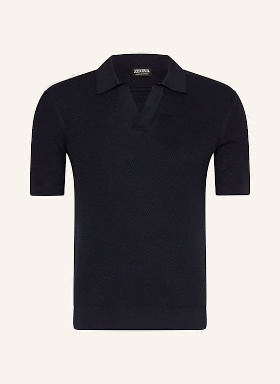 ZEGNA Strick-Poloshirt DUNKELBLAU