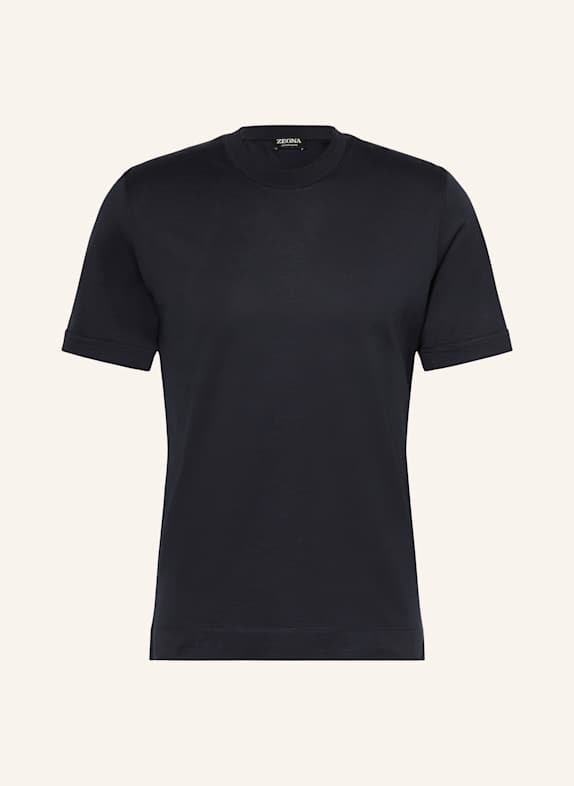 ZEGNA T-Shirt mit Seide DUNKELBLAU