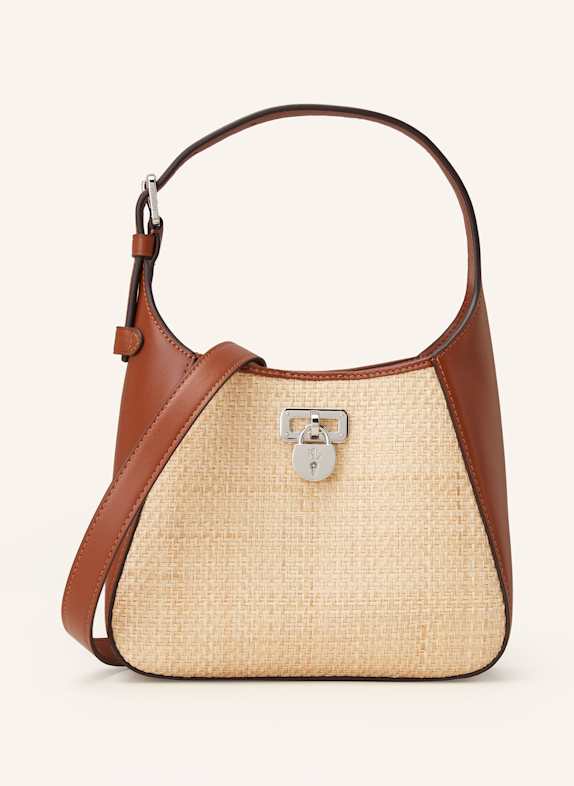 LAUREN RALPH LAUREN Umhängetasche BRAUN/ CREME