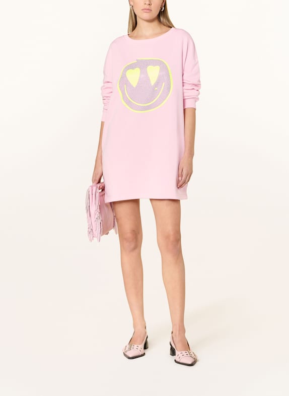 miss goodlife Sweatkleid mit Schmucksteinen HELLROSA