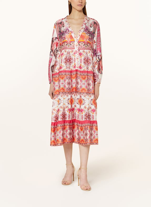miss goodlife Satinkleid PINK/ WEISS/ ORANGE
