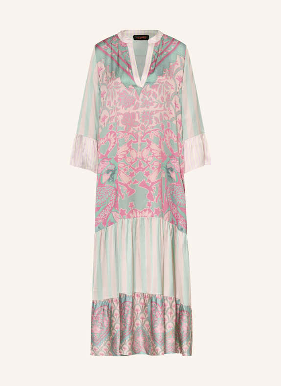 miss goodlife Satinkleid mit 3/4-Arm PINK/ TÜRKIS/ ROSA