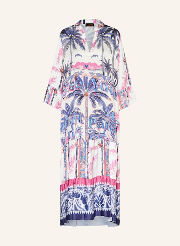 miss goodlife Satin dress with 3/4 sleeves WHITE/ BLUE/ PINK