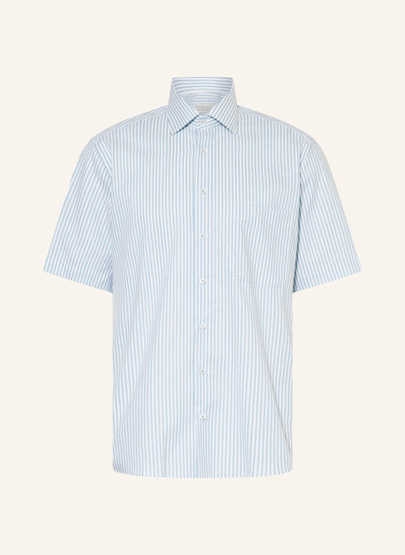ETERNA Kurzarm-Hemd Comfort Fit BLAUGRAU/ WEISS
