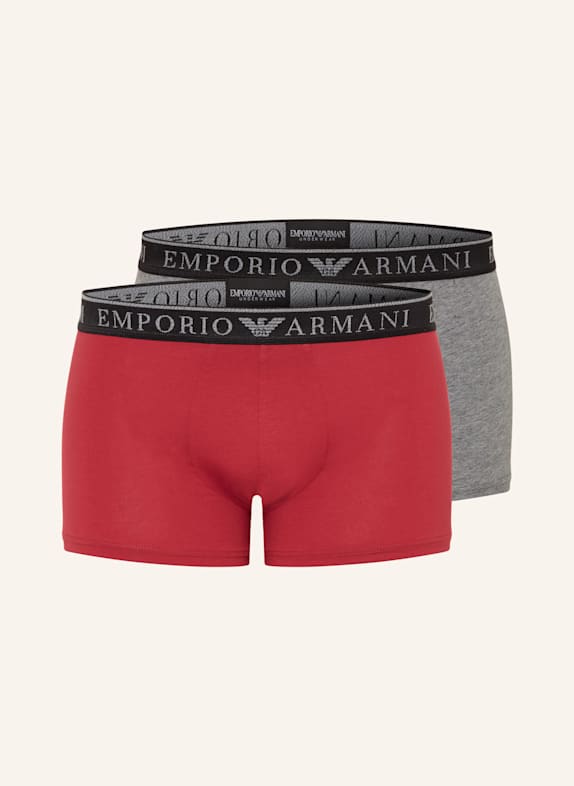 EMPORIO ARMANI 2er-Pack Boxershorts GRAU/ ROT