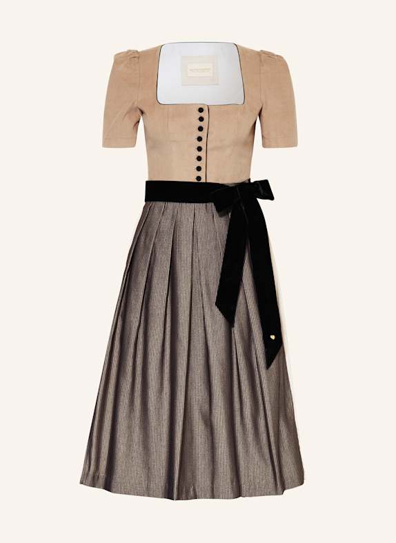 AlpenHERZ Corddirndl VIOLA BEIGE/ SCHWARZ