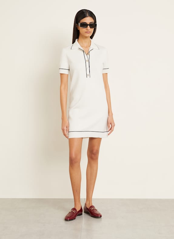 GUCCI Knitted polo dress ECRU/ DARK BLUE