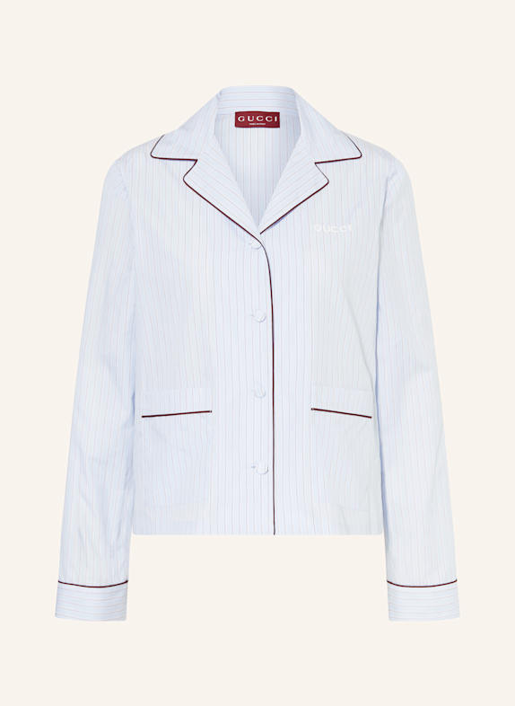 GUCCI Hemdbluse HELLBLAU/ BLAU/ WEISS