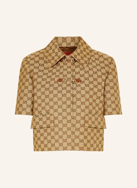 GUCCI Kastenjacke CAMEL/ BRAUN