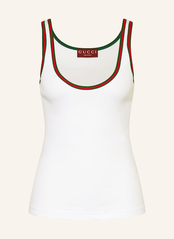 GUCCI Tanktop WEISS/ DUNKELGRÜN/ ROT