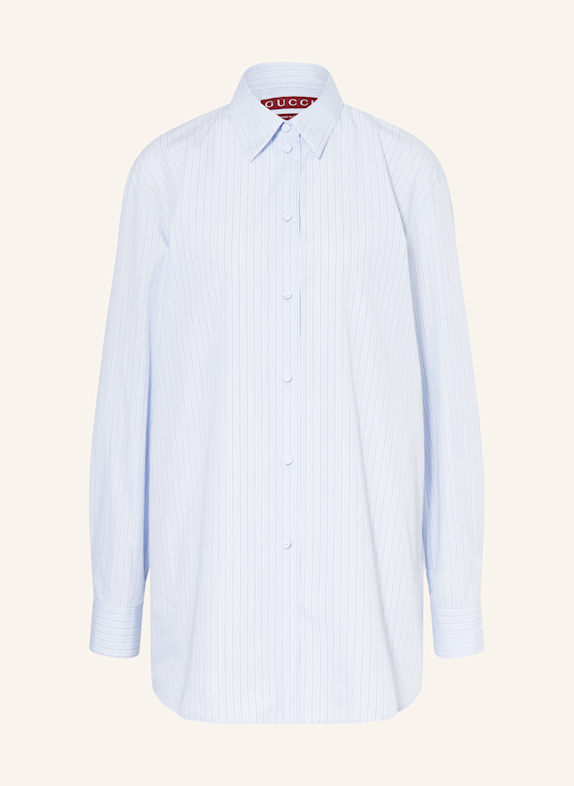 GUCCI Hemdbluse HELLBLAU/ BLAU/ WEISS