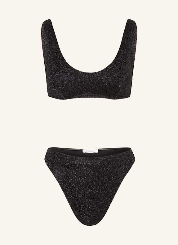 Oséree Bustier-Bikini LUMIERE SPORTY mit Glitzergarn SCHWARZ