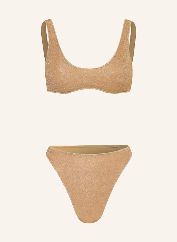 Oséree Bustier bikiny LUMIERE SPORTY s třpytivou přízí ZLATÁ