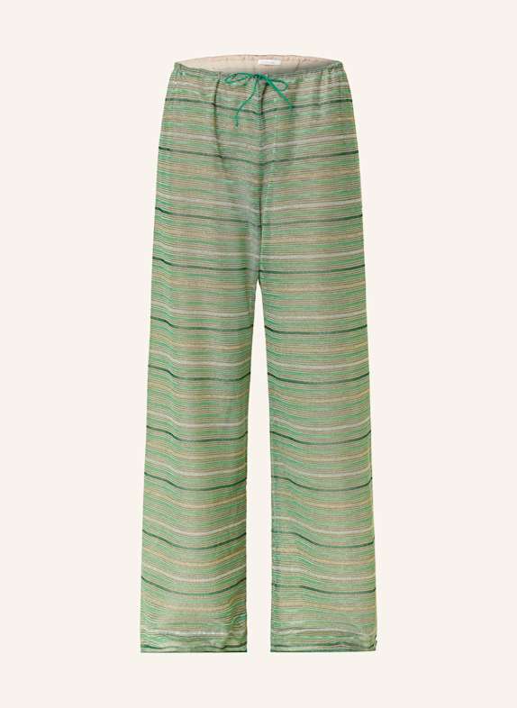 Oséree Marlenehose SHINY STRIPES mit Glitzergarn GRÜN/ GOLD/ SILBER
