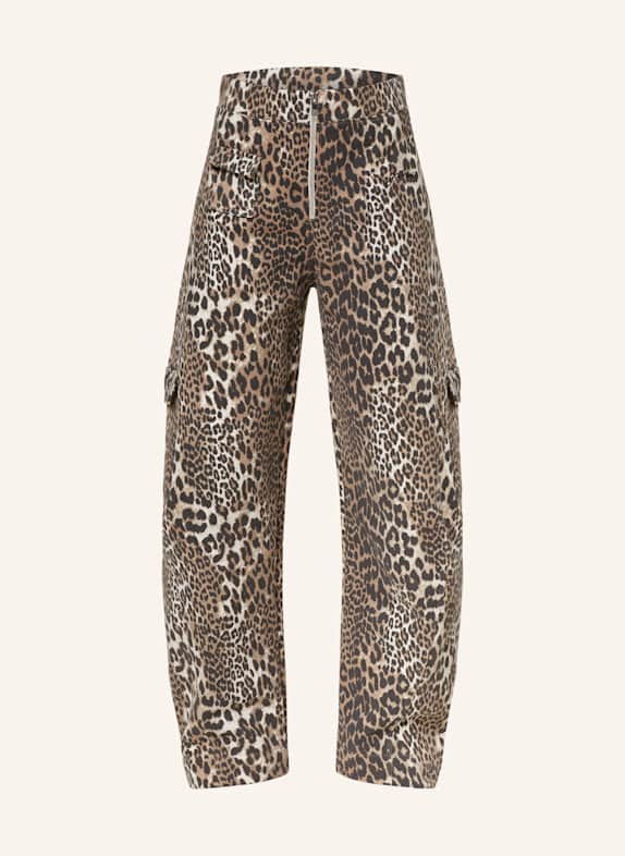 GANNI Cargo pants BROWN/ BLACK/ CREAM
