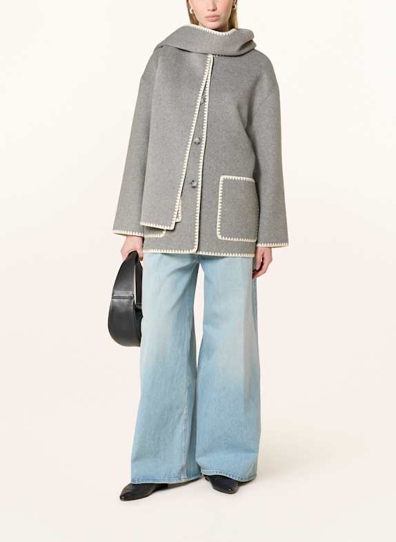 darling harbour prada belted nylon jacket LIGHT GREY