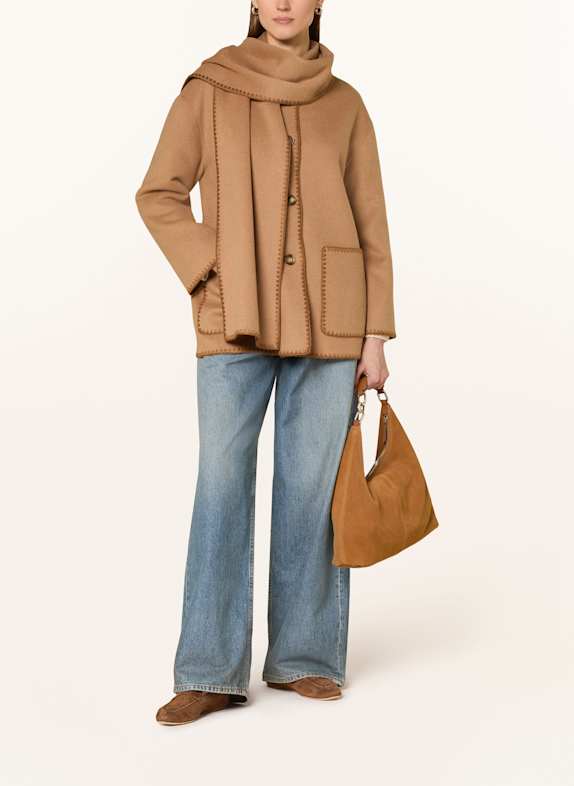 darling harbour prada belted nylon jacket CAMEL