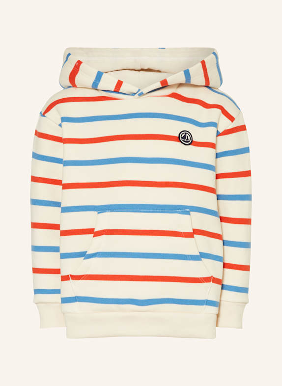 PETIT BATEAU Hoodie ECRU/ BLAU/ ROT