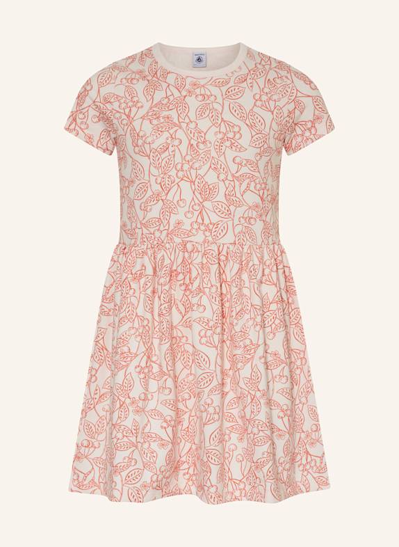 PETIT BATEAU Jerseykleid WEISS/ HELLROT