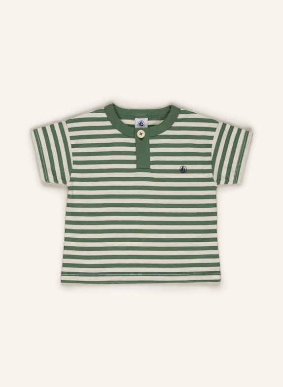 PETIT BATEAU Tričko KRÉMOVÁ/ ZELENÁ