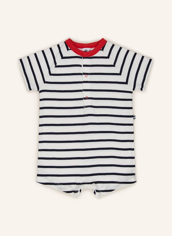 PETIT BATEAU Strampler CREME/ SCHWARZ/ ROT