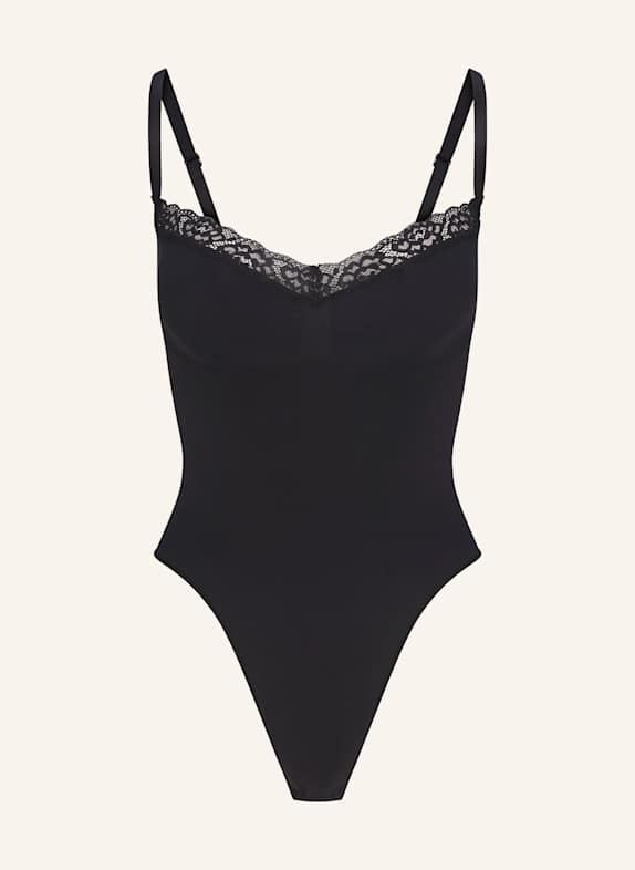 SKIMS Shape-Body SEAMLESS SCULPT LACE THONG BODYSUIT BLACK