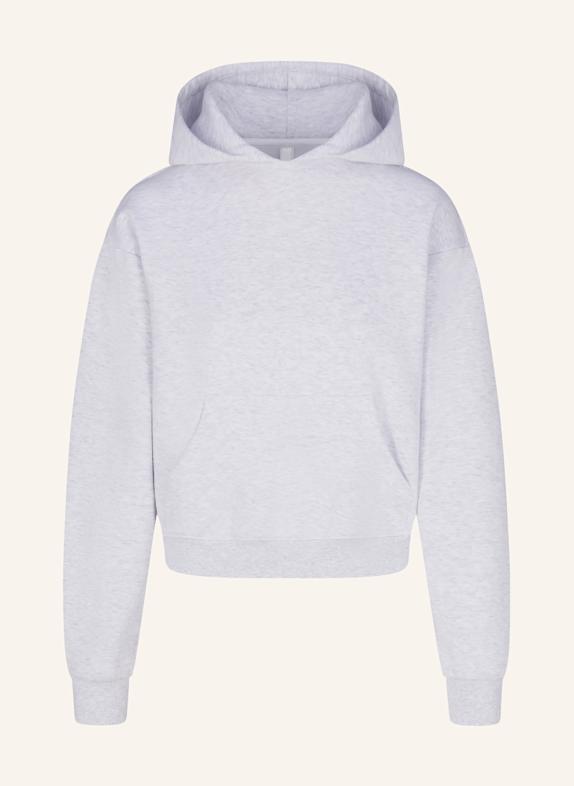 SKIMS Rekreacyjna bluza z kapturem COTTON-FLEECE LIGHT HEATHER GREY